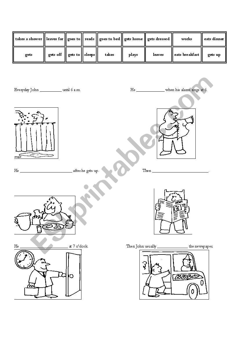 Daily Routines worksheet