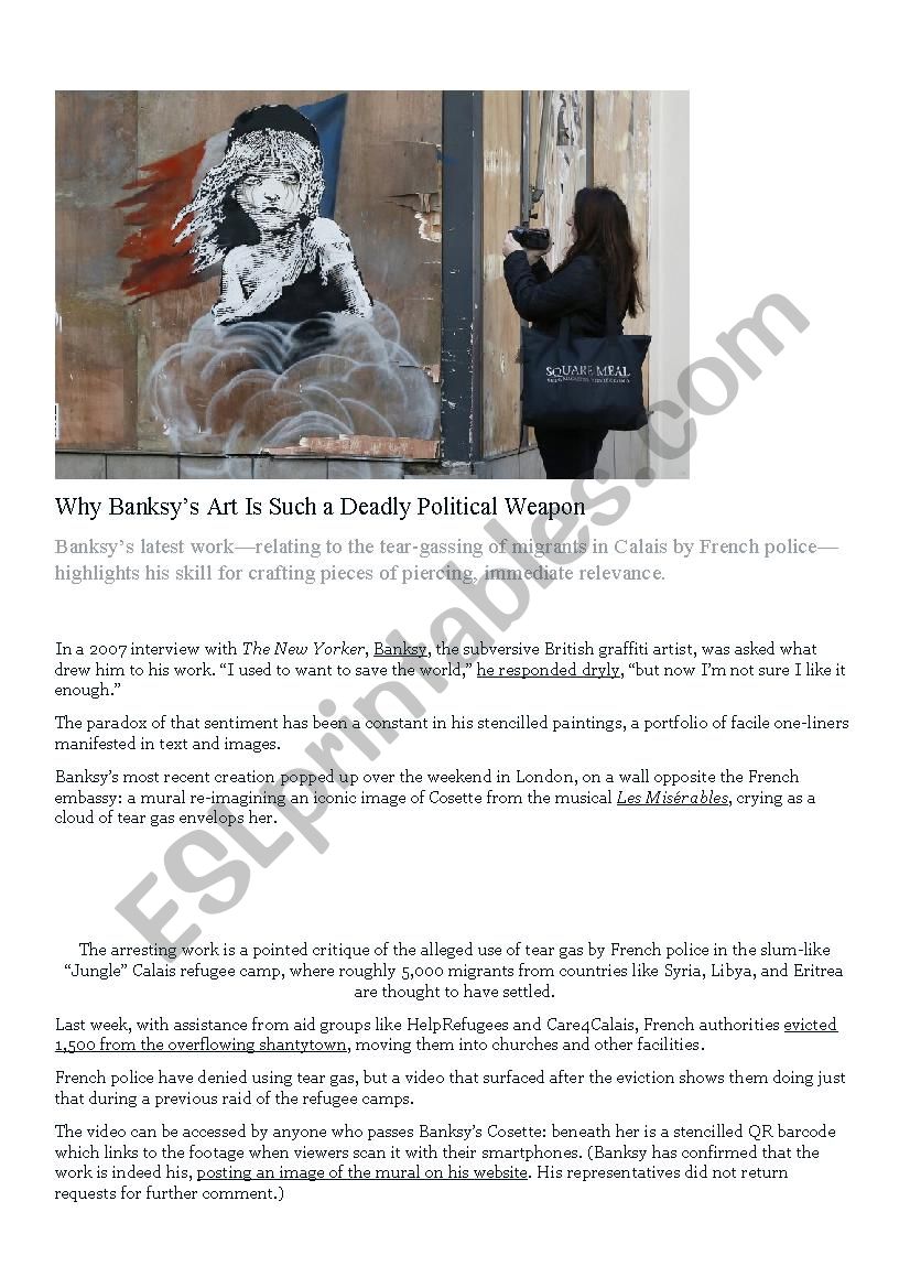 BANKSY / STREETART / THE ART of PROTEST / PROTEST ART / POWER