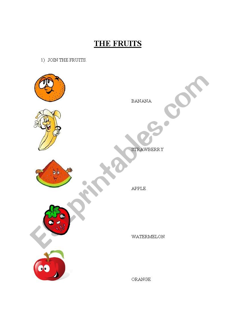 THE FRUITS worksheet