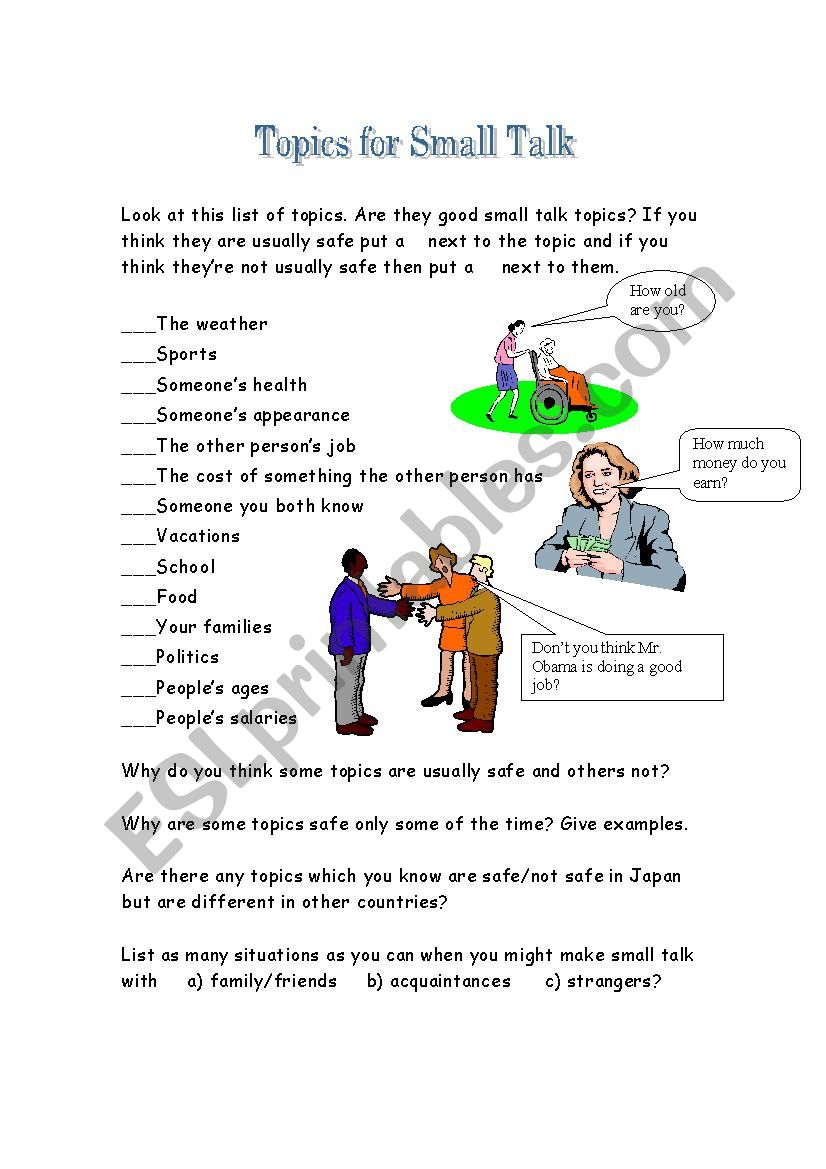 Small Talk! worksheet