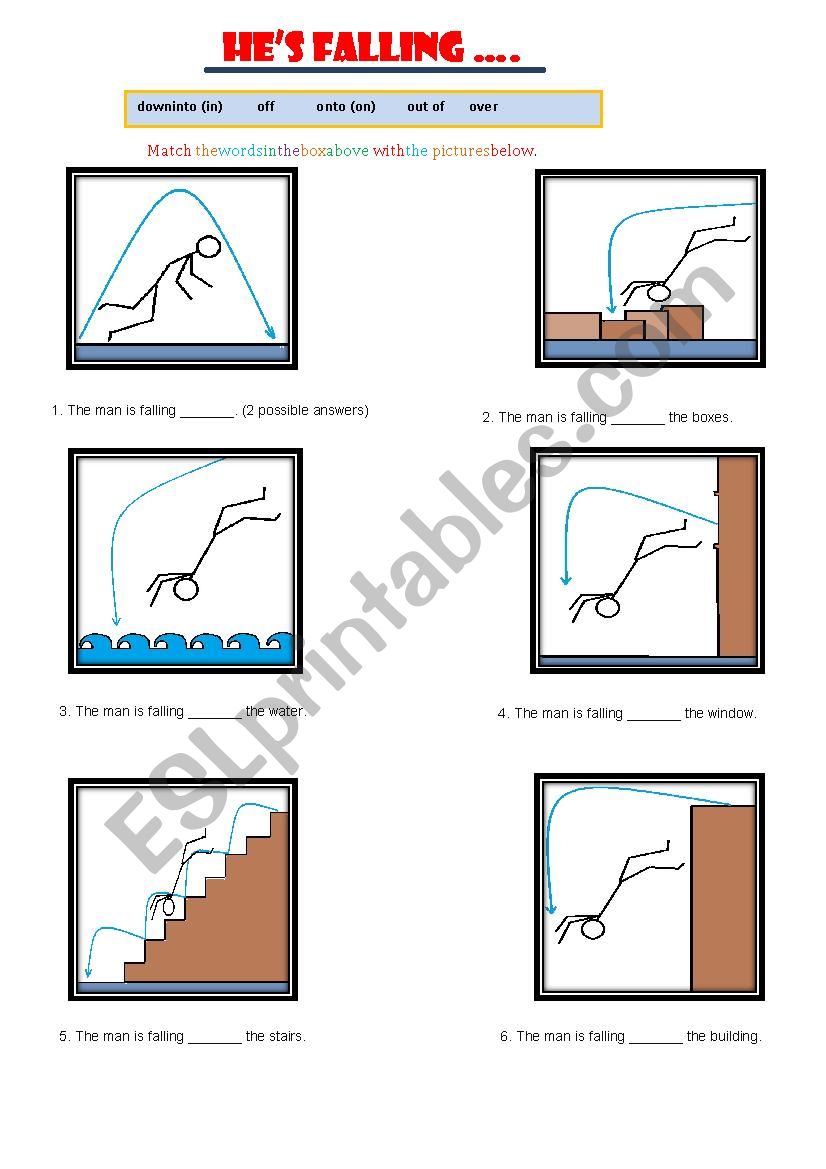 HeÂ´s falling ... worksheet