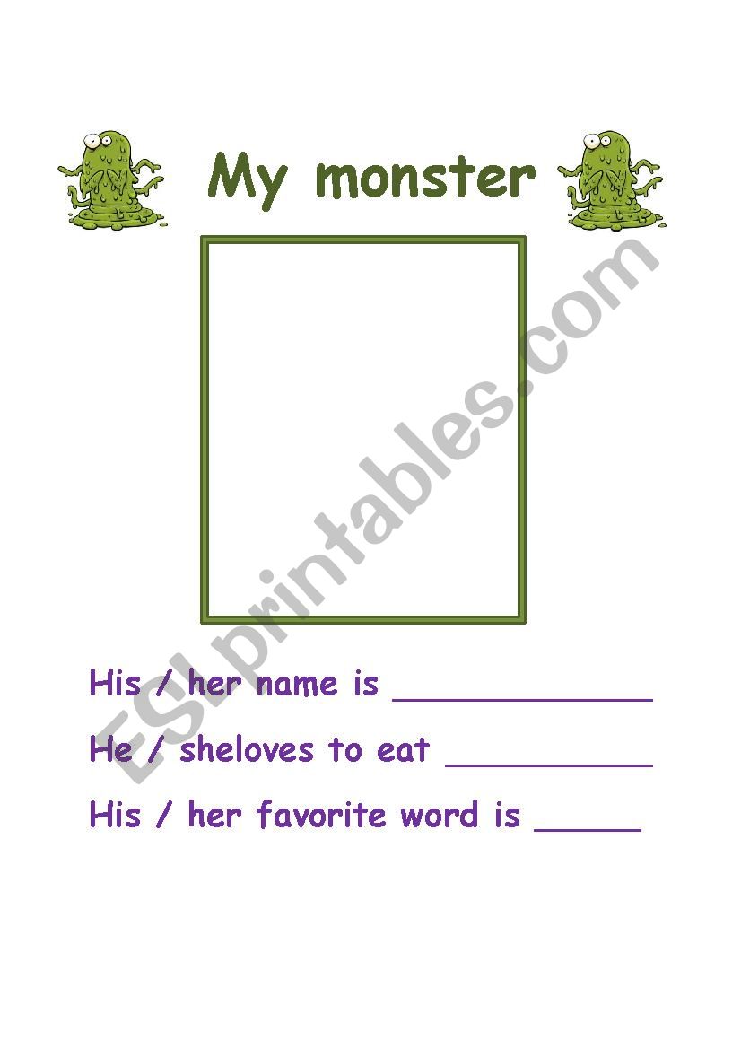Make a monster worksheet