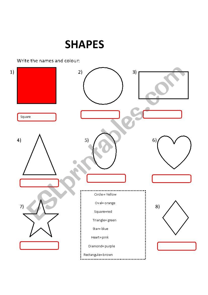 shapes and colours worksheet