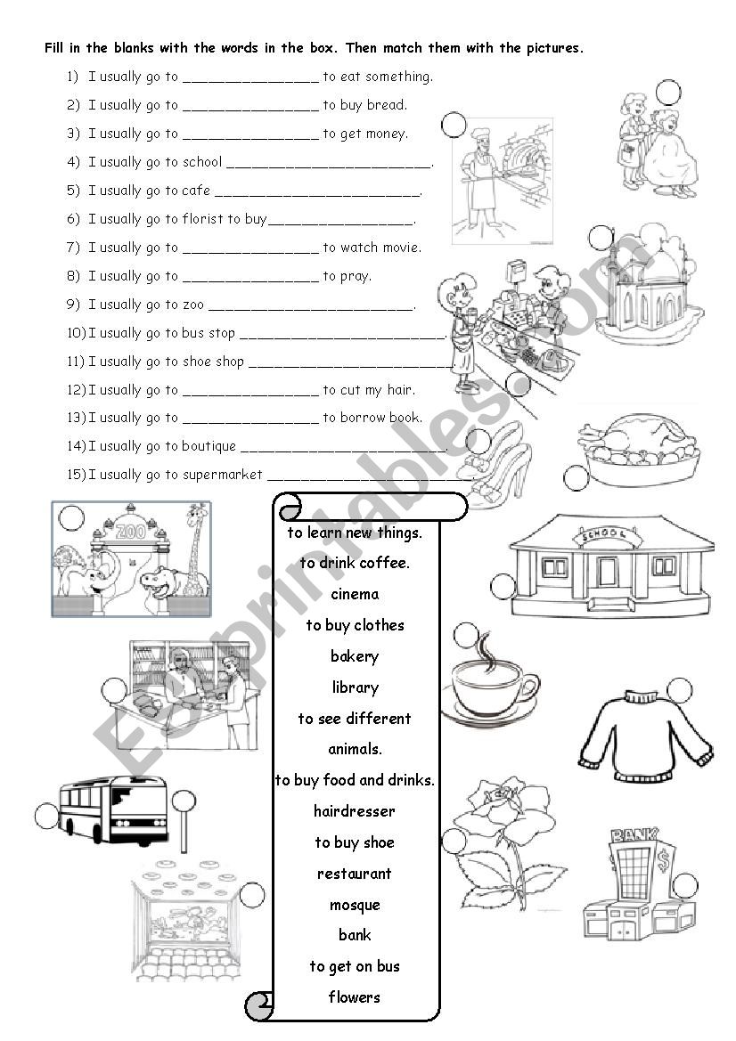 places worksheet