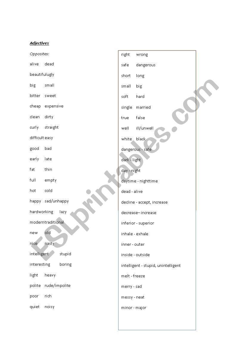 adjective-synonyms-esl-worksheet-by-jlo88