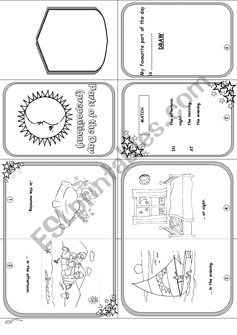Parts of the day MINI BOOK worksheet