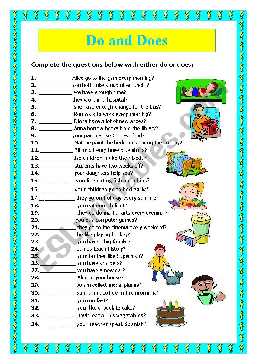 Do & Does worksheet