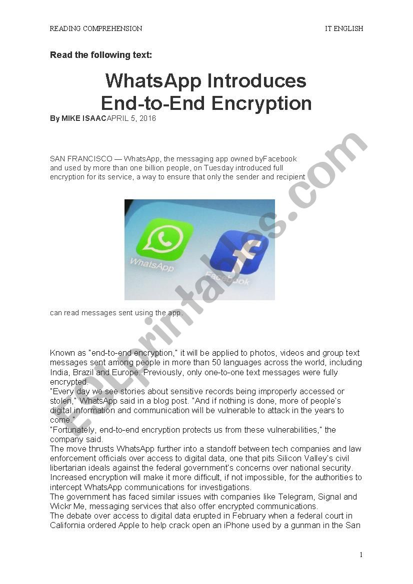 WhatsApp introduces end-to-end encryption