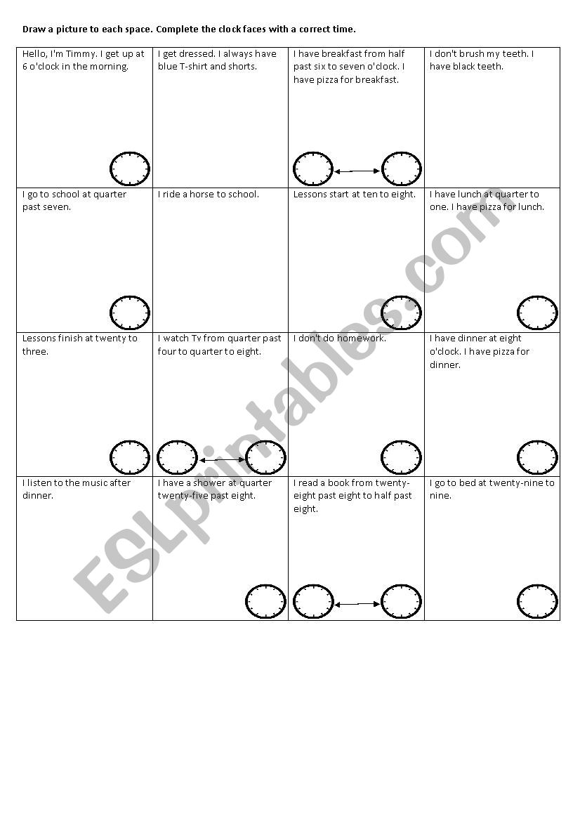 Dailyroutine worksheet