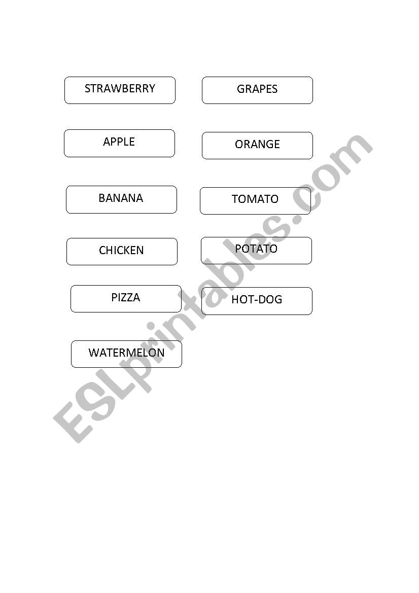 Fruits worksheet