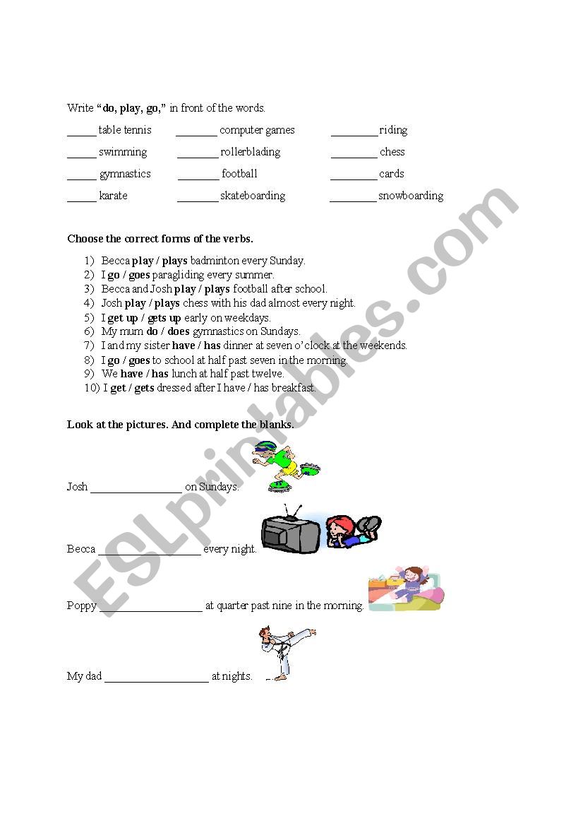 simple present tense worksheet