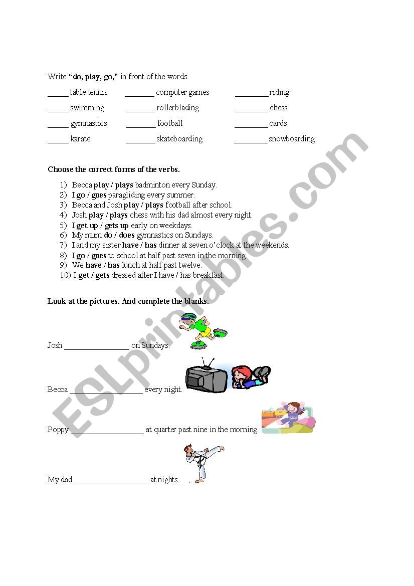 simple present tense worksheet