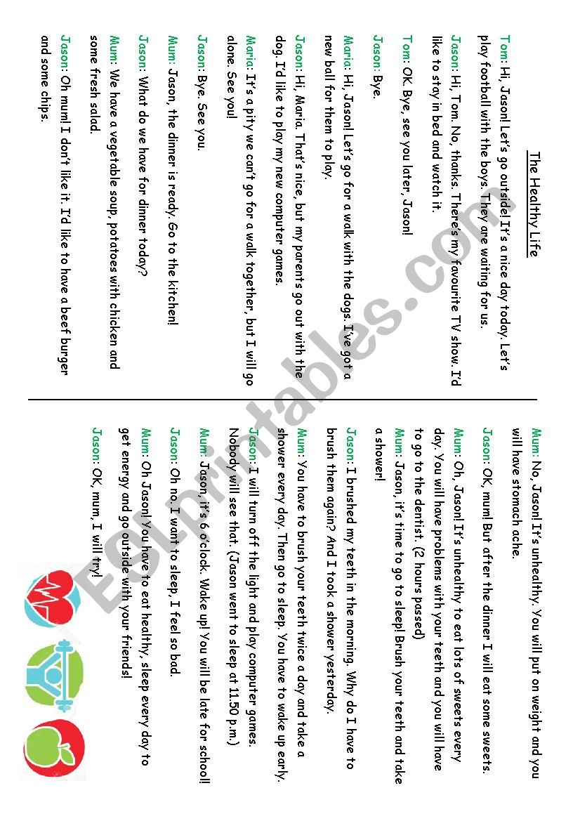 The Healthy Life worksheet