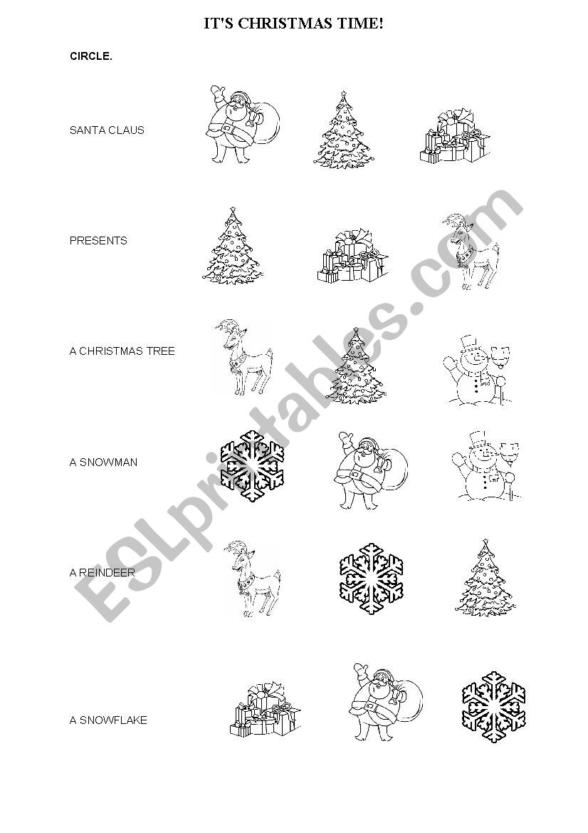 Christmas worksheet