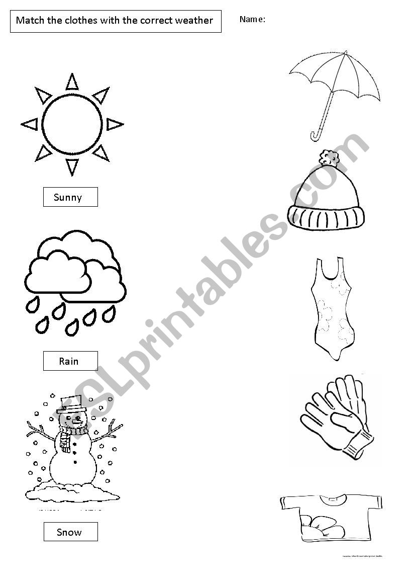 Weather and clothes  worksheet