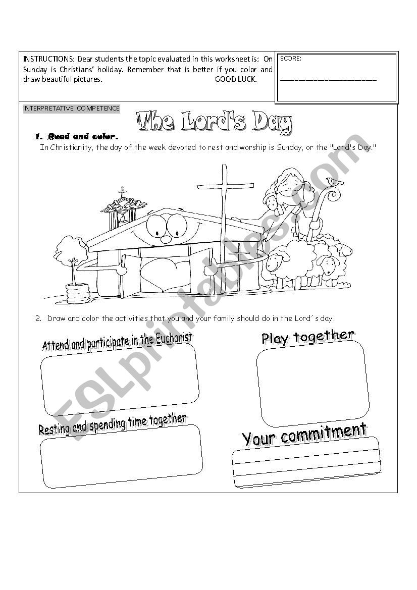 The Lords Day  worksheet