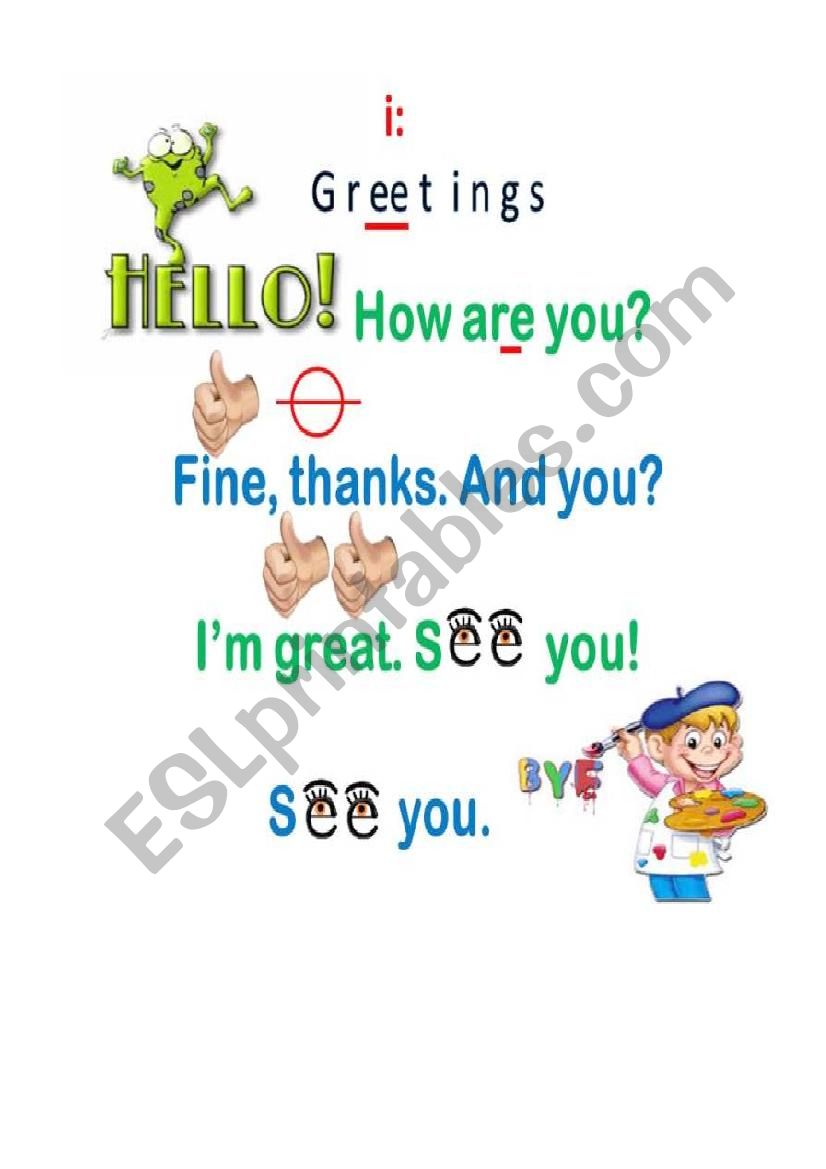 Hello How are you? worksheet