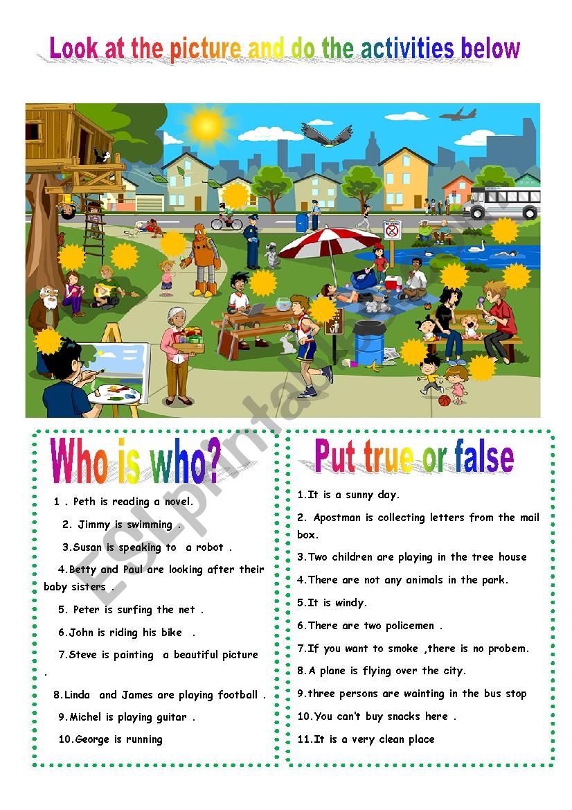 picture  activities worksheet