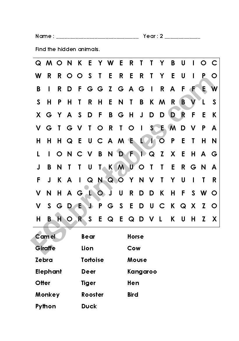 English Worksheets Word Maze