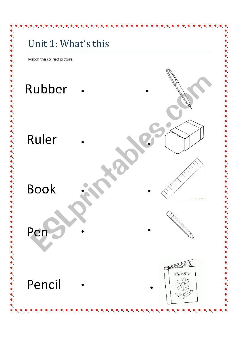 School Object  worksheet