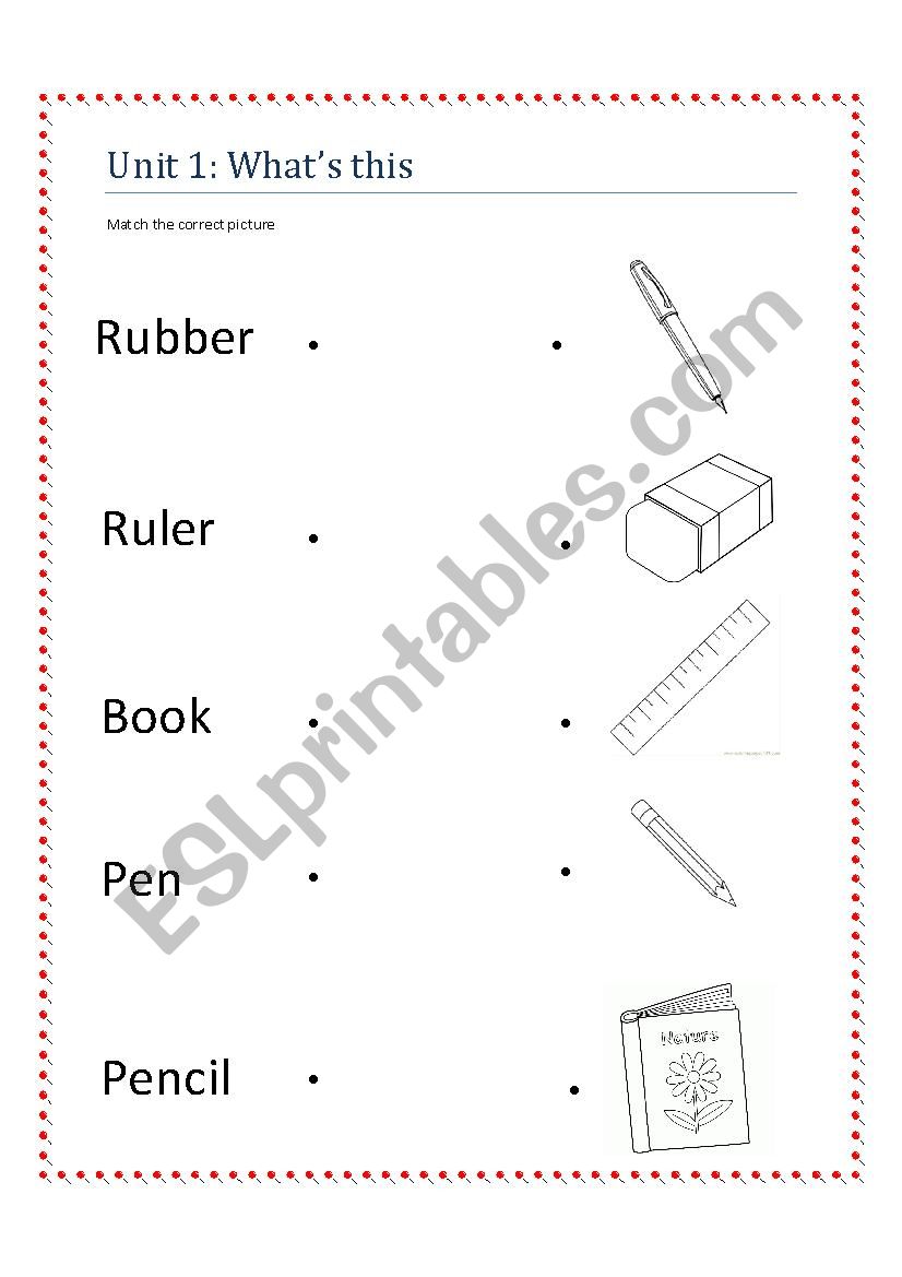 School Object  worksheet