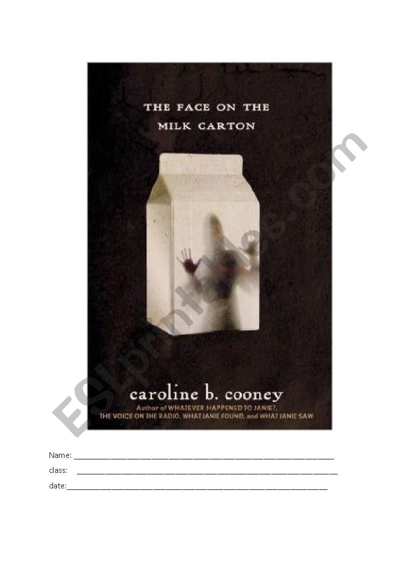 RC: face on the milk carton worksheet