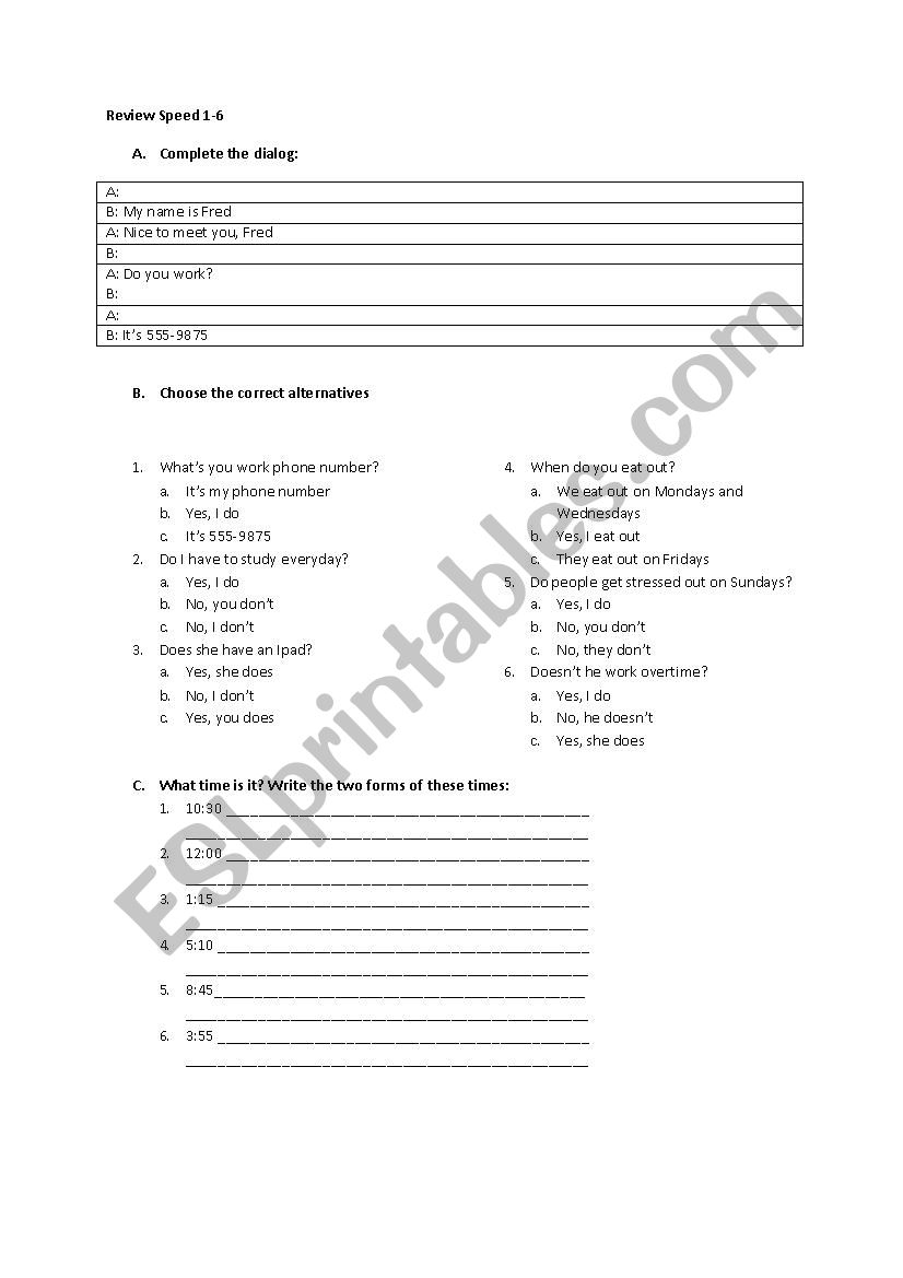 Review Basic (3 pages + script for listening)