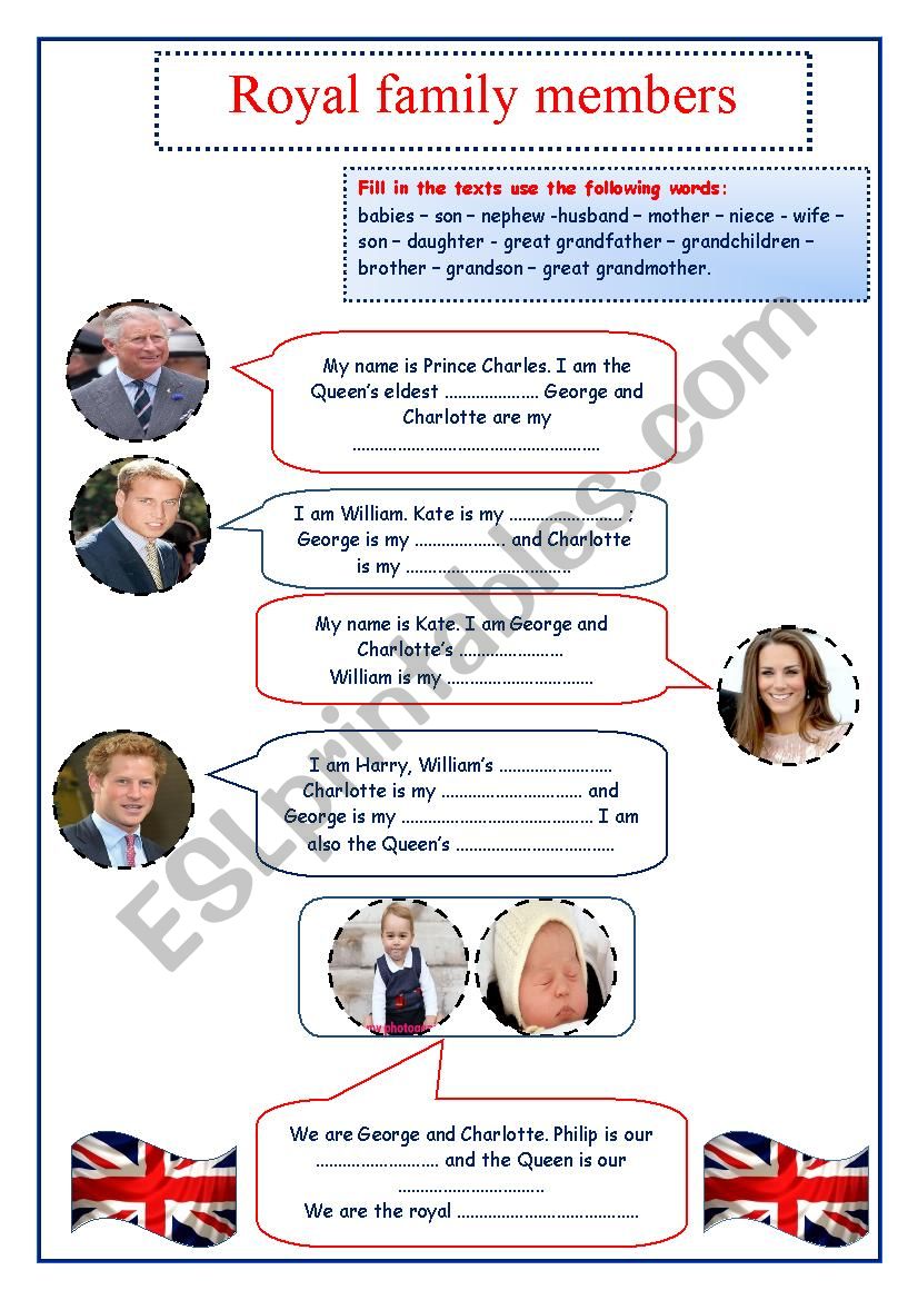 The British royal family  worksheet