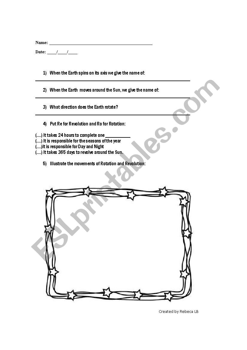 Earth Movements worksheet