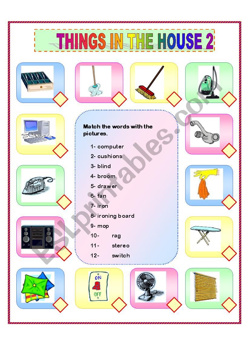 THINGS IN THE HOUSE 2 worksheet