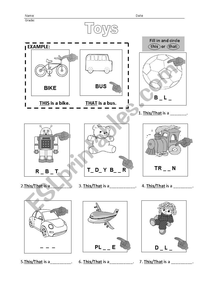 TOYS - This or That worksheet