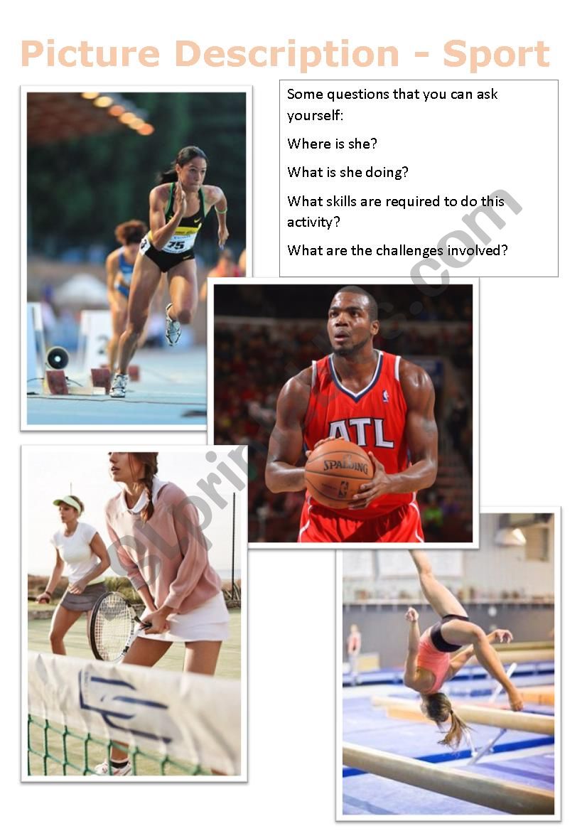 Picture Description - Sport worksheet
