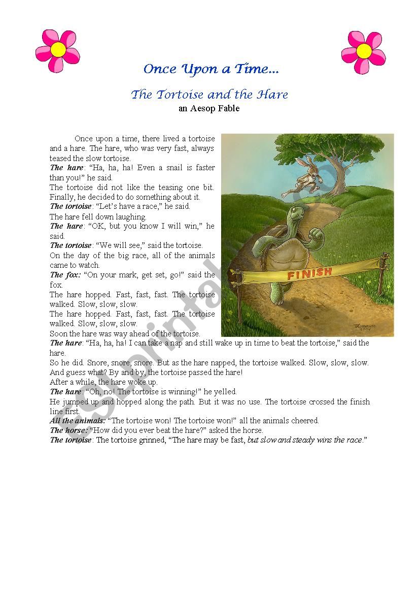 The Hare and the Tortoise worksheet