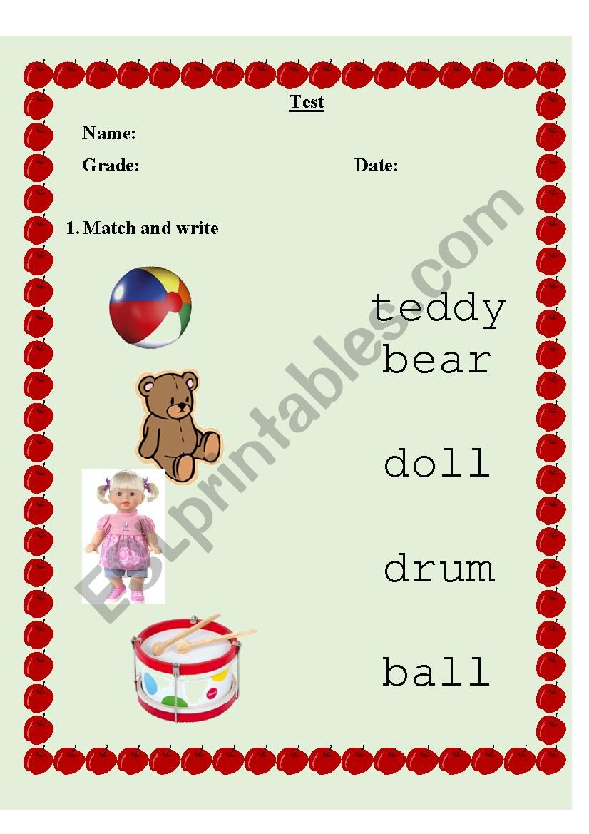 color and toys worksheet
