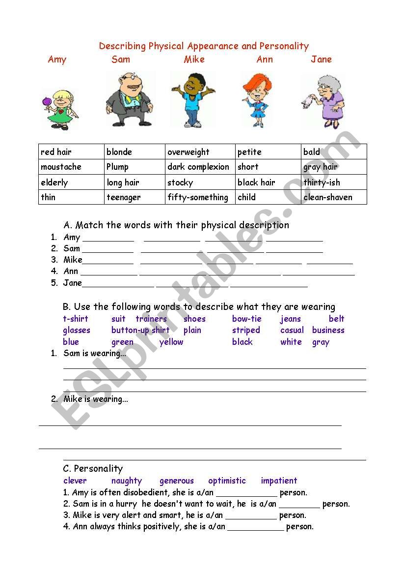  people worksheet