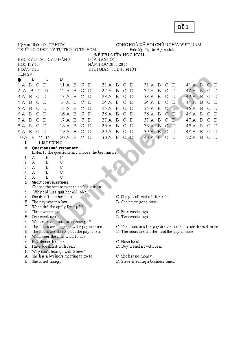 MULTI-CHOICE TEST (RELATIVE CLAUSE, AGREEMENT, PARTICIPLES)