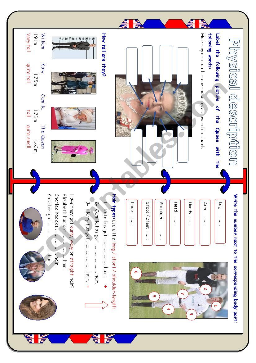 Physical description and clothes British royal Family