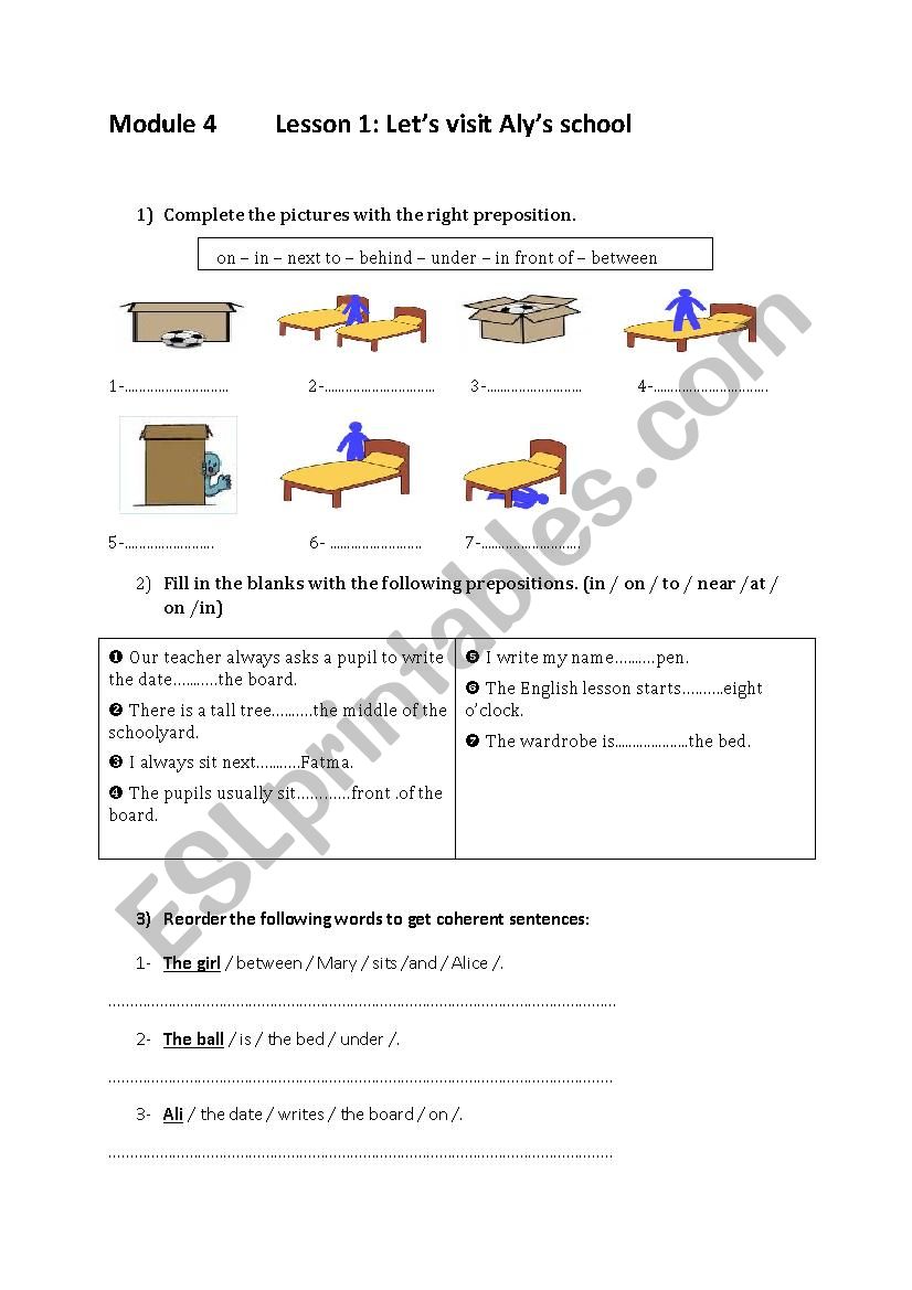 lets visit alys school worksheet