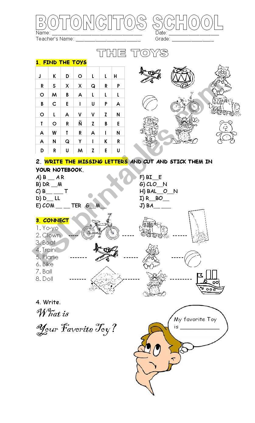 TOYS worksheet