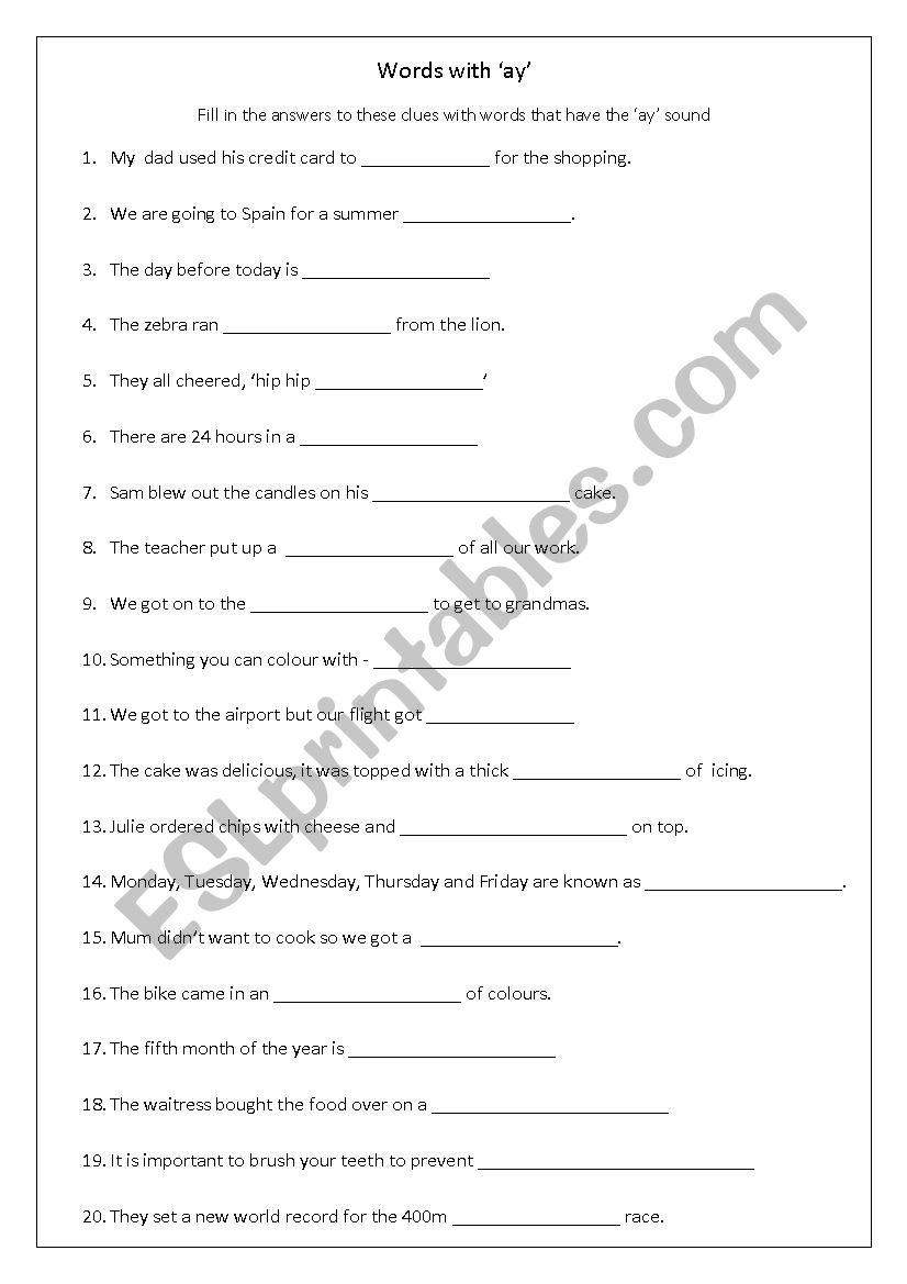 Ay Activity Sound Booklet worksheet