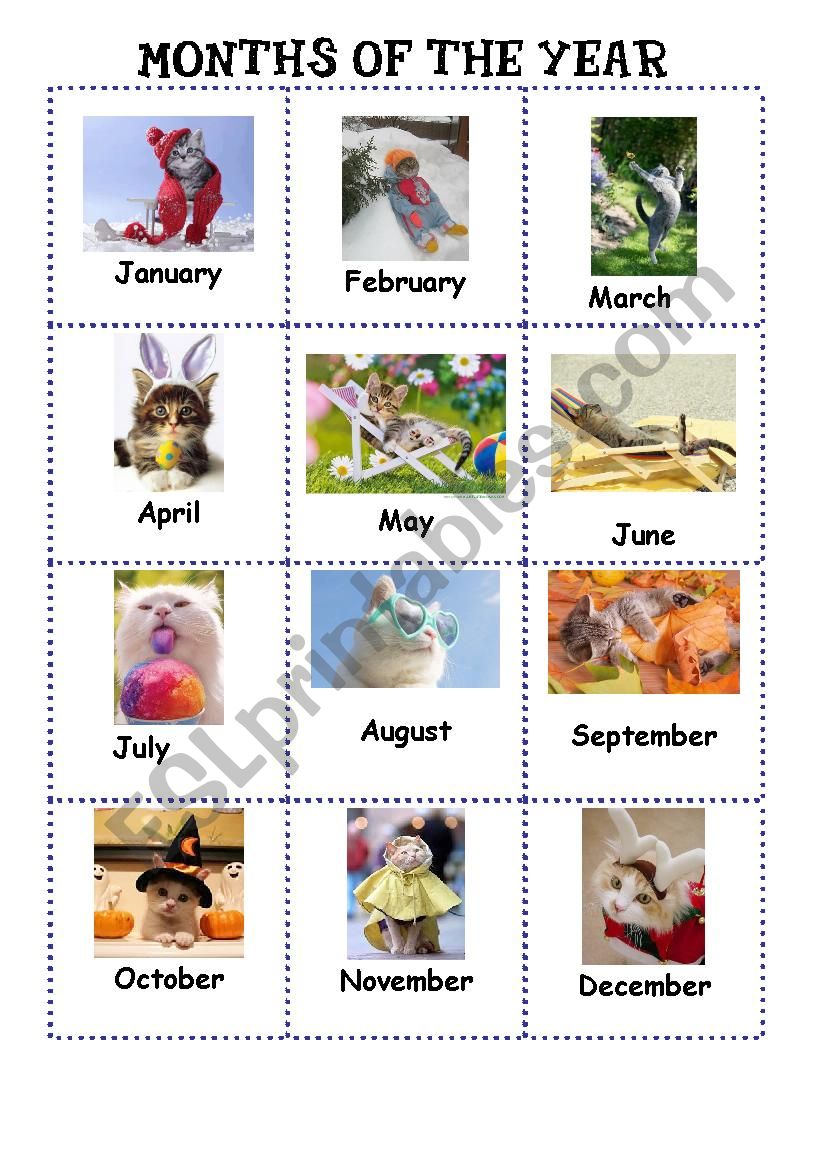 Months - poster worksheet