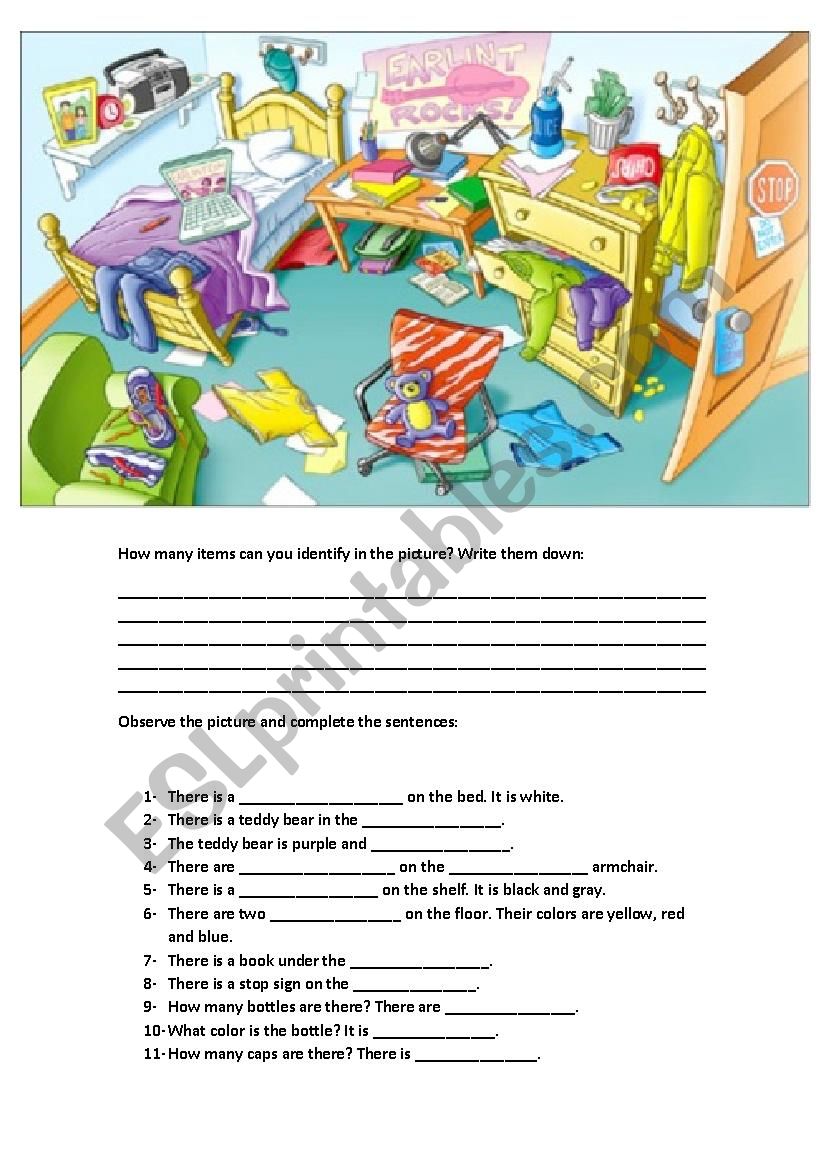 Prepositions of Place worksheet