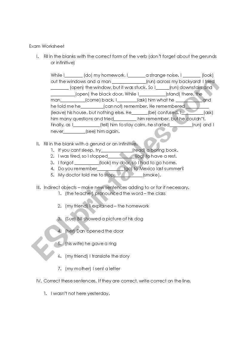 Worksheet Auxiliar Verbs worksheet