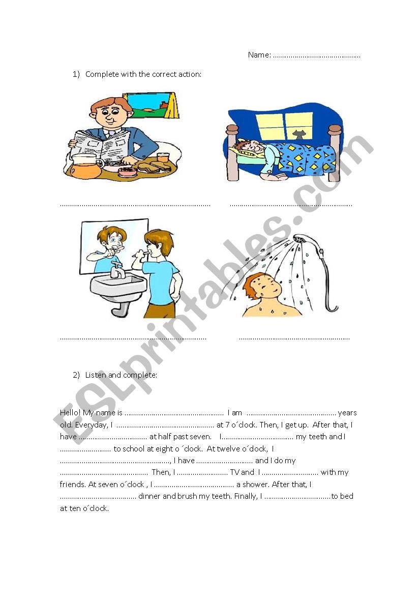 Daily Routine  worksheet