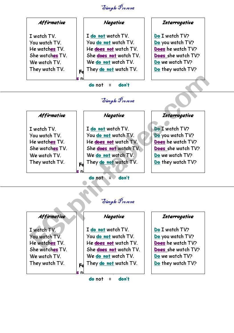 Simple Present worksheet