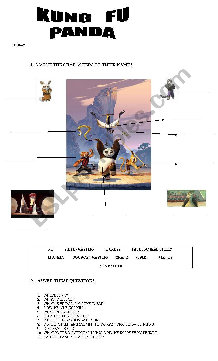 MOVIE TIME - KUNG FU PANDA worksheet