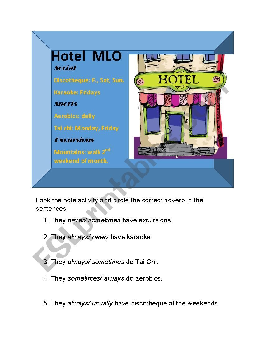 adverbs of frecuency worksheet