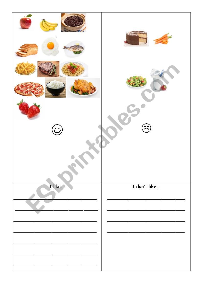 I like/I dont like worksheet