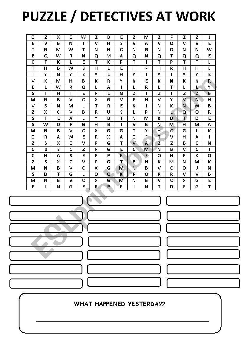 Detectives at work / Puzzle worksheet