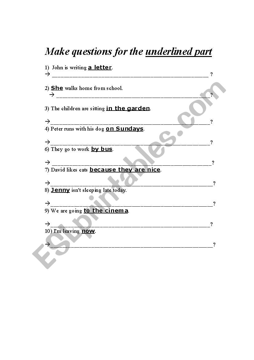 Wh-question  worksheet